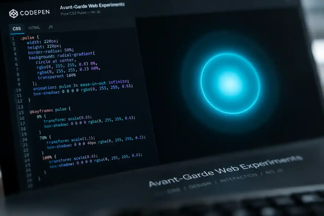 Une pulsation CSS lisible dans CodePen, sans clignotement ni JavaScript