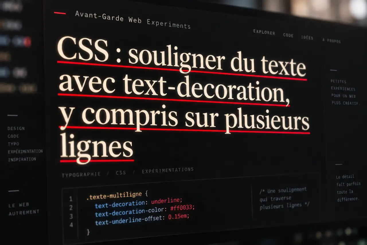 CSS : souligner du texte avec text-decoration, y compris sur plusieurs lignes