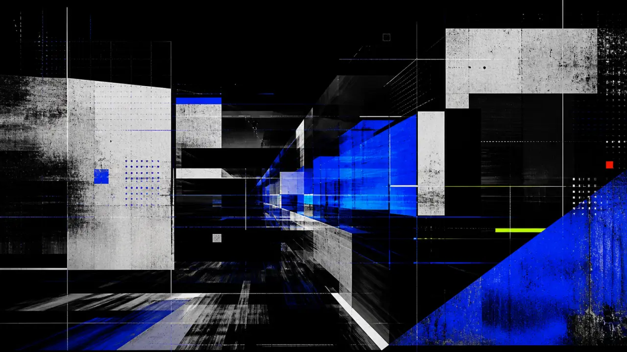 Composition néo-brutaliste abstraite d'une landing page
