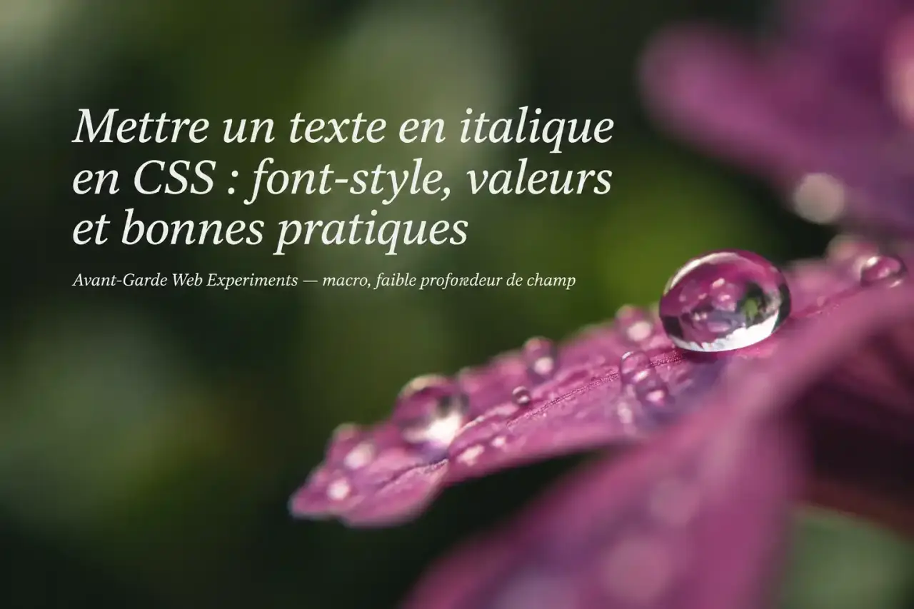Mettre un texte en italique en CSS : font-style, valeurs et bonnes pratiques