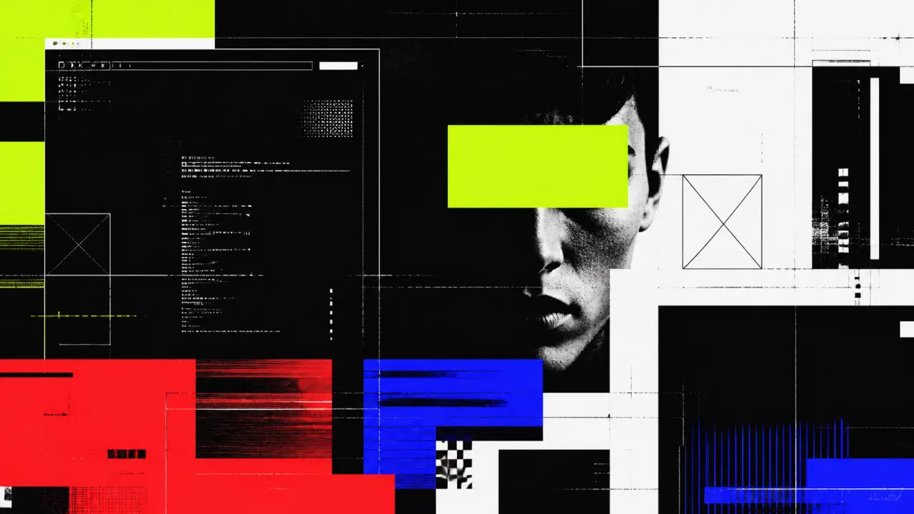 Composition abstraite brutaliste pour une page d'accueil web